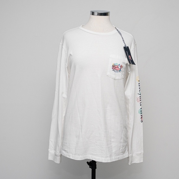 Vineyard Vines. New Years Eve Long Sleeve Whale T-shirt - Picture 1 of 13